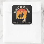 NAAM VAN DE JACHT VOEGT NAAM Buiten Deer Elk Wilde Vierkante Sticker (Tas)