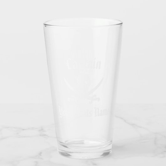 Naam van de kapitein en de boot glas (Achterkant)