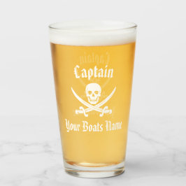 Naam van de kapitein en de boot glas