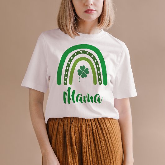 NAAM VAN DE KLANT St. Patrick's Day Boho Rainbow F T-shirt