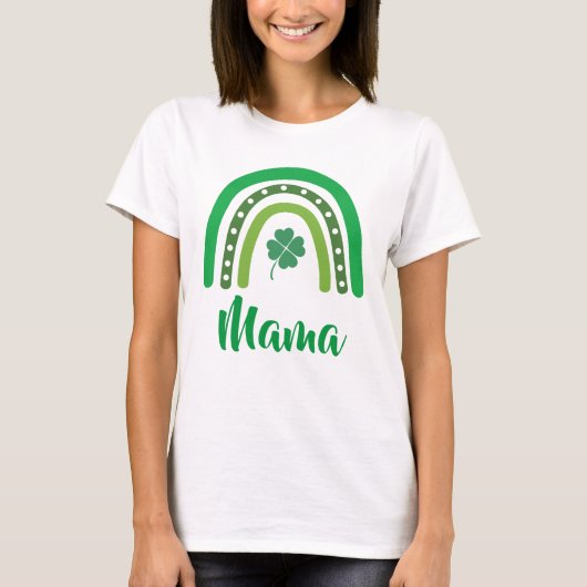 NAAM VAN DE KLANT St. Patrick's Day Boho Rainbow F T-shirt (Voorkant)