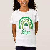 NAAM VAN DE KLANT St. Patrick's Day Boho Rainbow K T-shirt (Voorkant)