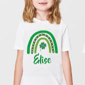 NAAM VAN DE KLANT St. Patrick's Day Boho Rainbow K T-shirt