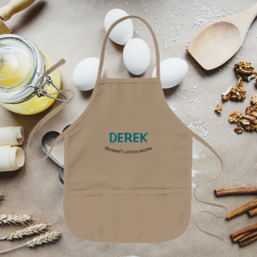 Naam van de kleine jongen van mama. kinder schort
