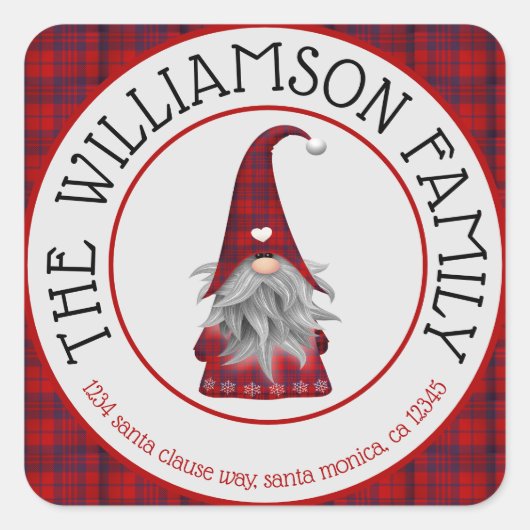 Naam van de klinknagnaam retouradres vierkante sticker (Voorkant)