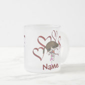 Naam van de koker en het hart matglas koffiemok (Voorkant rechts)