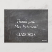Naam van de leerkracht dank u witte typografie kri briefkaart (Achterkant)