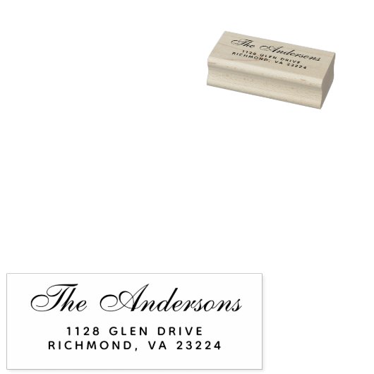 Naam van de legant-Script-familie retouradres Rubberstempel (Gestempeld)