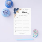 Naam van de liefdeszong Blue Flowers Shower Game C Flyer (Enkel)