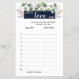 Naam van de Love Song Pampas Grass Game Card Flyer