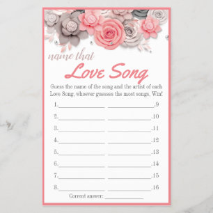 Naam van de Love Song Vrijgezellenfeest Game Card Flyer