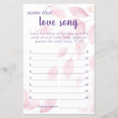 Naam van de Love Song Vrijgezellenfeest Game Card Flyer (Voorkant)