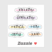 Naam van de maand headers -Markering- (jan tot jun Sticker (Vel)