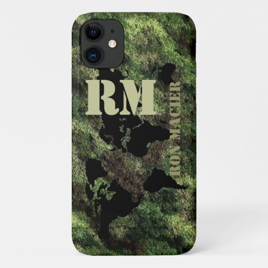 naam van de militaire wereldkaart Case-Mate iPhone case (Achterkant)