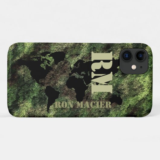 naam van de militaire wereldkaart Case-Mate iPhone case (Achterkant (horizontaal))