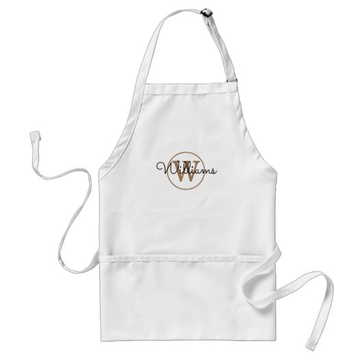 Naam van de moderne zwarte goudmonogram standaard schort (Voorkant)