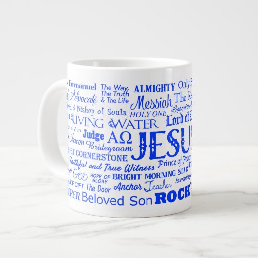 Naam van de Mok JESUS JUMBO Coffee - Royal Blue Te (Links)