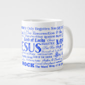 Naam van de Mok JESUS JUMBO Coffee - Royal Blue Te (Voorkant rechts)