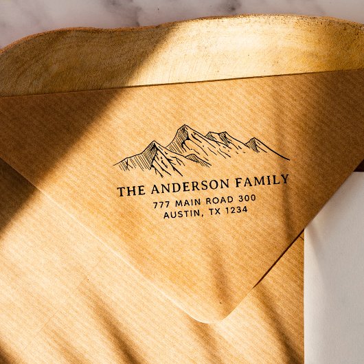 Naam van de mountain Familie Return Adres Rubberstempel