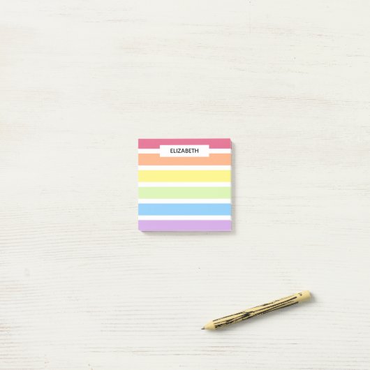 Naam van de regenboogstripes van astel | Personali Post-it® Notes (Op bureau)