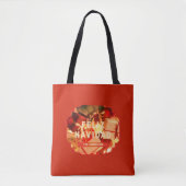  naam van de Rode Gold-familie Feliz Navidad Tote Bag (Voorkant)