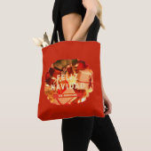  naam van de Rode Gold-familie Feliz Navidad Tote Bag (Dichtbij)
