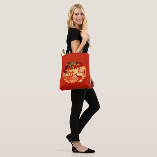  naam van de Rode Gold-familie Feliz Navidad Tote Bag (Op model)