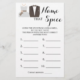 Naam van de Spice Bride & Groom Game Card Flyer