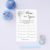 Naam van de Spice Greenery Eucalyptus Game Card Flyer (Enkel)