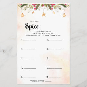 Naam van de Spice-kerstkaart voor Vrijgezellenfees Flyer