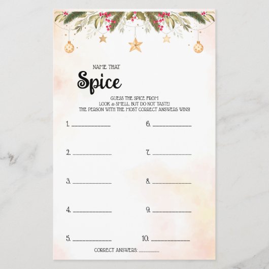 Naam van de Spice-kerstkaart voor Vrijgezellenfees Flyer (Voorkant)