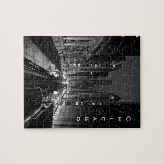 Naam van de stad Chicago Vertical City Legpuzzel (Horizontaal)