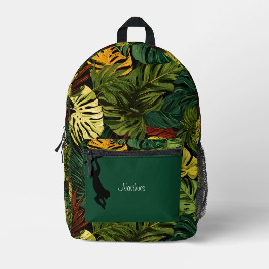 Naam van de tropische bladcamouflage bedrukte rugzak (Voorkant)