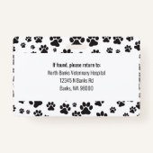 Naam van de veterinaire inrichting badge (Achterkant)