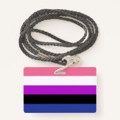 Naam van de vlag van Genderfluid / Pronoun Badge (Achterkant met draagriem)
