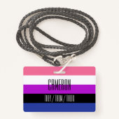 Naam van de vlag van Genderfluid / Pronoun Badge (Voorkant met draagriem)