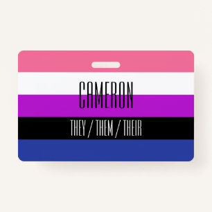 Naam van de vlag van Genderfluid / Pronoun Badge