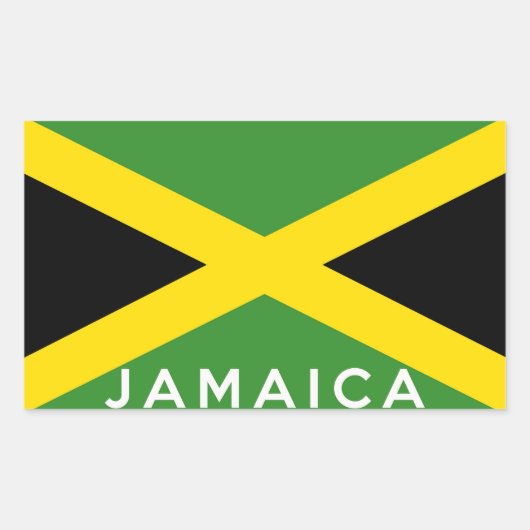 naam van de vlag van jamaica rechthoekige sticker (Voorkant)