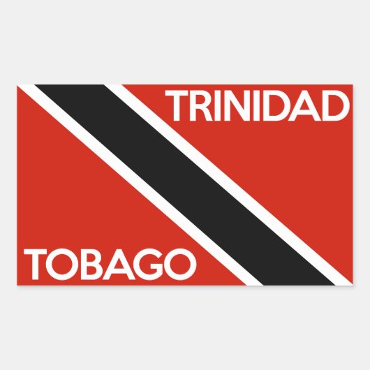 naam van de vlag van trinidad tobago rechthoekige sticker (Voorkant)