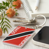 naam van de vlag van trinidad tobago sleutelhanger (Voorkant Rechts)