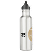 Naam van de vrouw Jersey Nummer Custom Gold Basket Waterfles (Links)