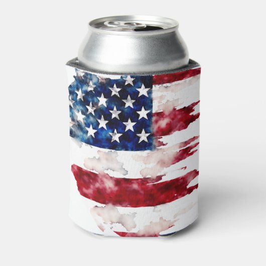 Naam van de VS aangepaste vlagkleuren Reünie Blikjeskoeler (Blikje Achterkant)