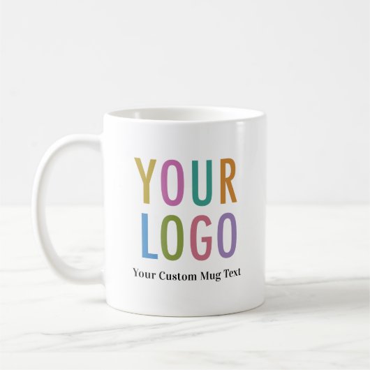 Naam van de werknemer Mok Custom Business Logo Bra (Links)