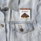 NAAM VAN DE WIT-BAKERY VIERKANTE BUTTON 5,1 CM (In situ)