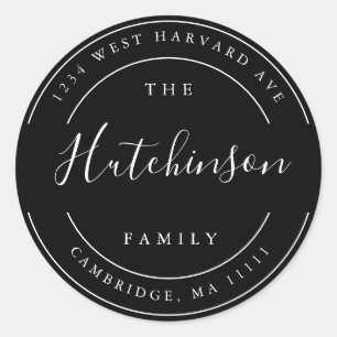 Naam van de zwarte familie: logo Ronde terugzendad Sticker