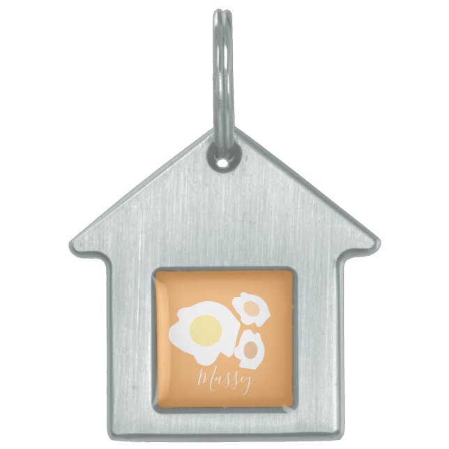 Naam van drie eierspatroon huisdieren naamplaatje (Voorkant)