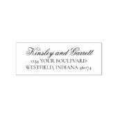 Naam van Elegant Script Couple-adres retouradres Rubberstempel (Gestempeld)