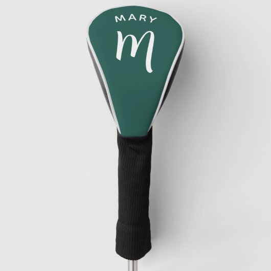 Naam van Emerald Green Monogram Golfheadcover (Voorkant)
