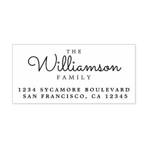 Naam van familie Chic Script Return-adres Rubberstempel