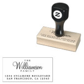 Naam van familie Chic Script Return-adres Rubberstempel (Gestempeld)